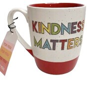 Wholesale - 18oz SPECKLE RED KINDNESS MATTERS RAINBOW MUG, UPC: 840104917176